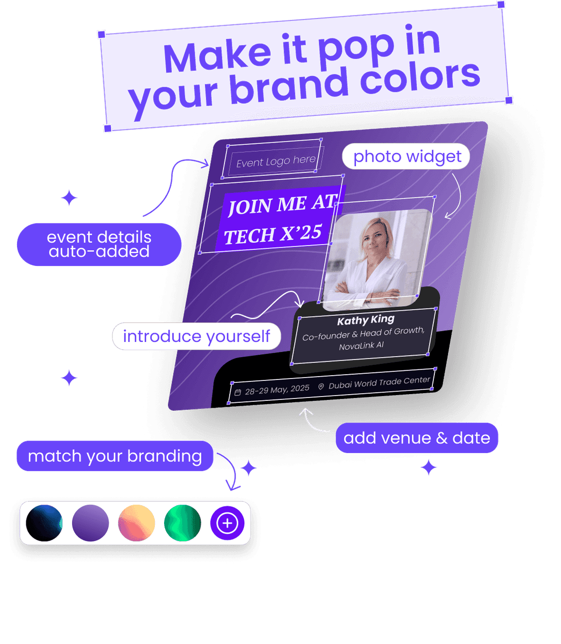 Poster customisation options in the organiser dashboard